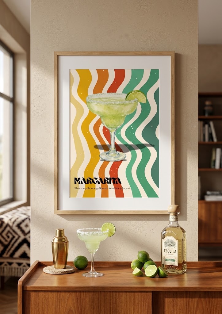 Margarita Cocktail Printable Poster, Digital Download Art Print