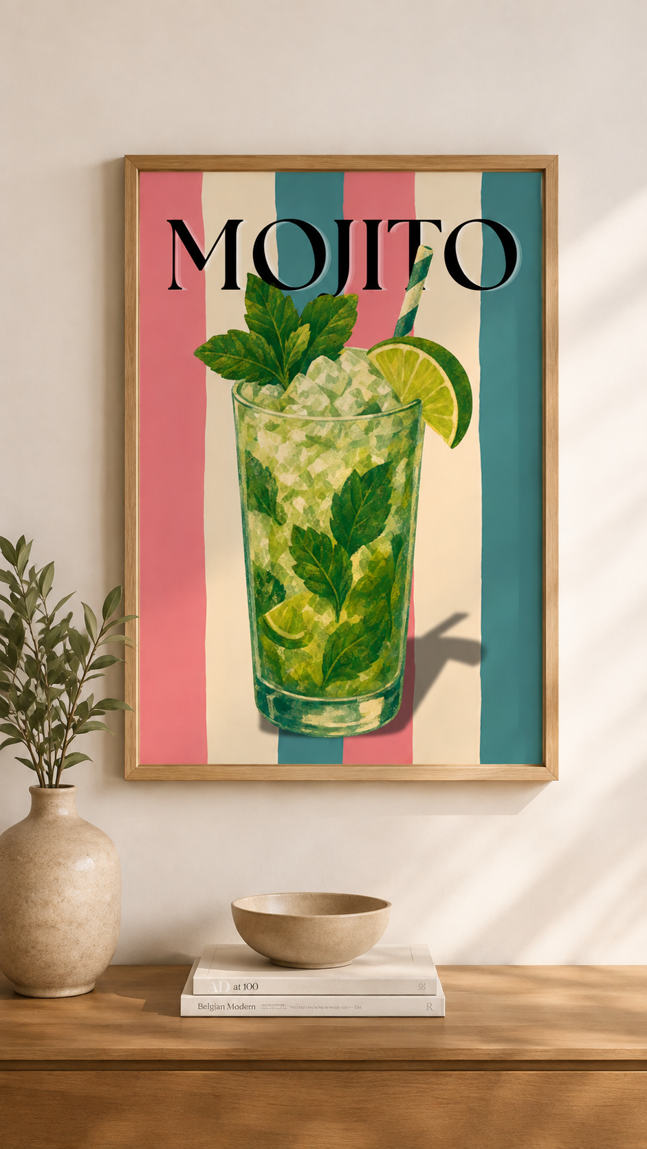 Mojito Cocktail Printable Poster, Digital Download Art Print