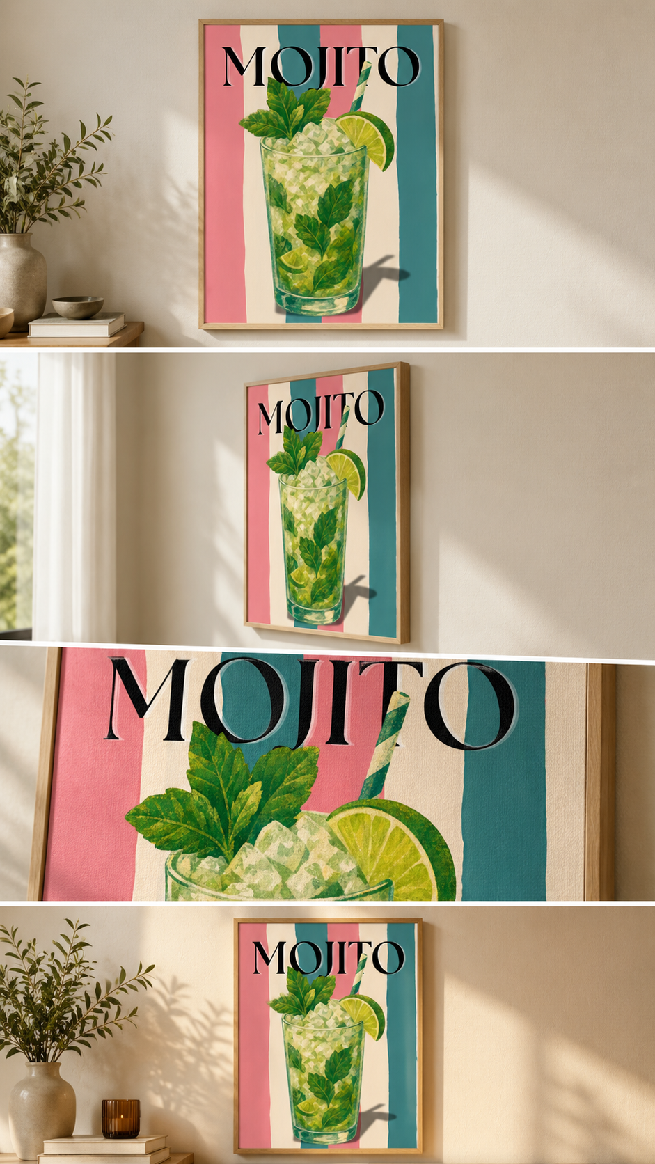 Mojito Cocktail Printable Poster, Digital Download Art Print