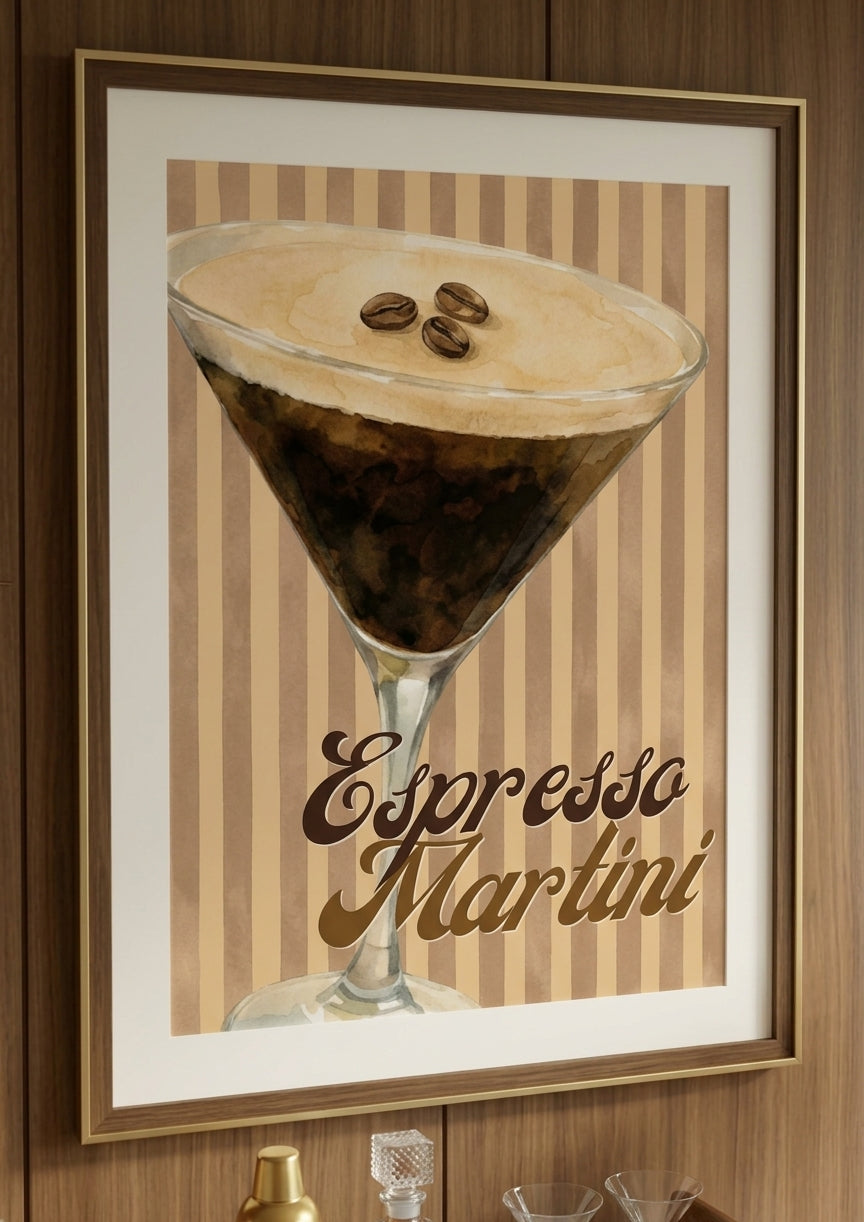 Affiche Espresso Martini à imprimer pour cuisine et coin bar