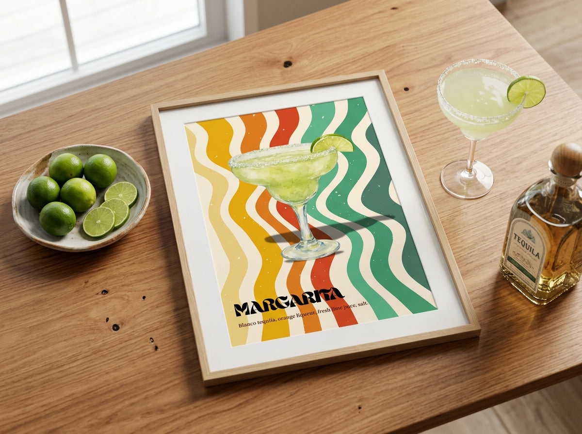 Margarita Cocktail Printable Poster, Digital Download Art Print