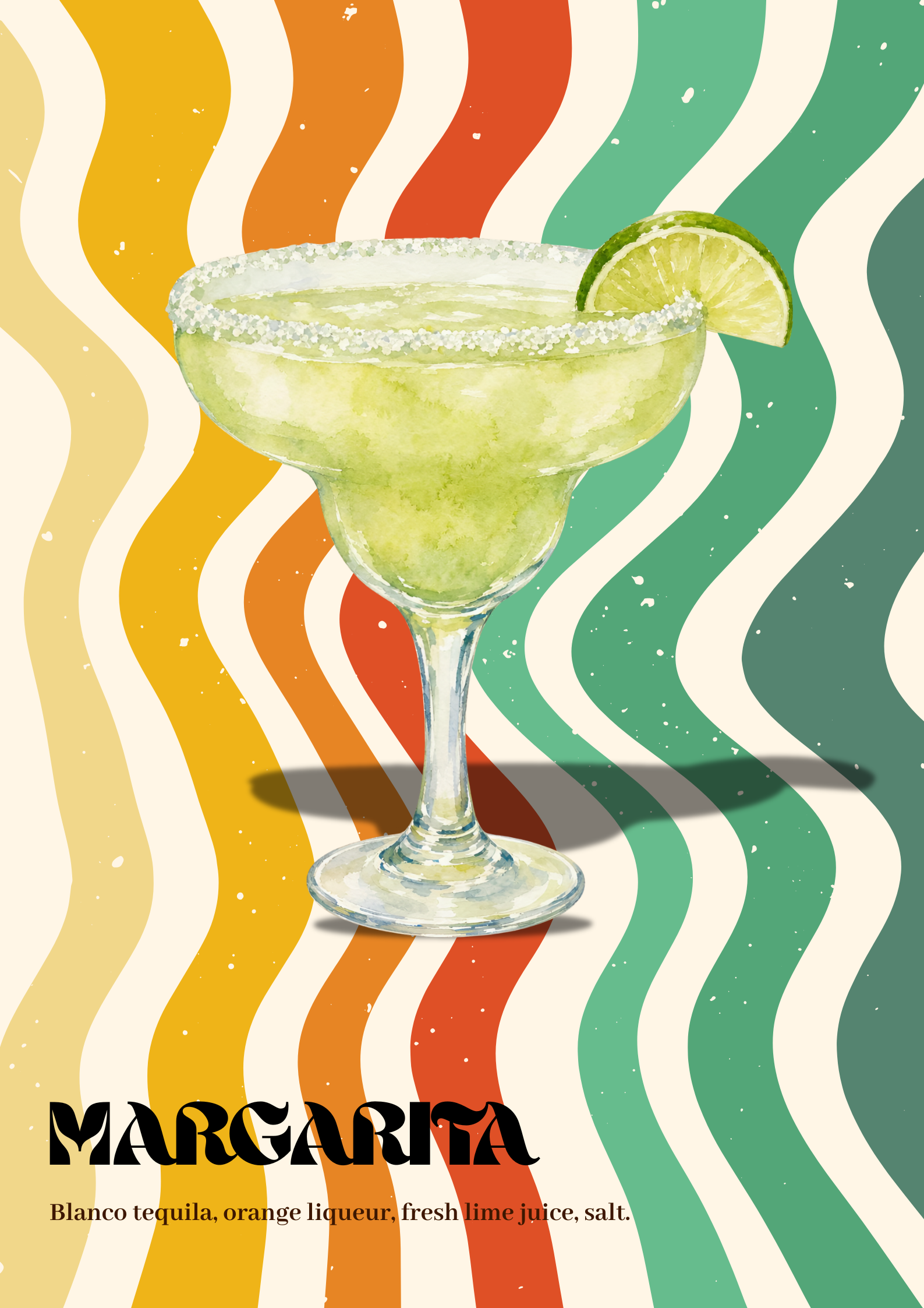 Margarita Cocktail Printable Poster, Digital Download Art Print