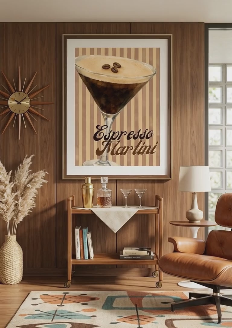 Affiche Espresso Martini à imprimer pour cuisine et coin bar